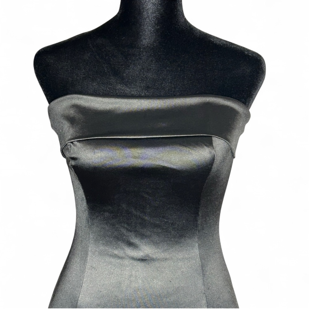 WINDSOR Black Satin Strapless Mini Dress S, With Elegant Design. Good Condition - Picture 2 of 8
